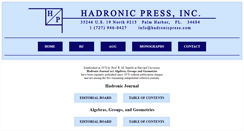 Desktop Screenshot of hadronicpress.com