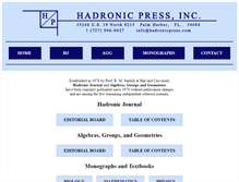 Tablet Screenshot of hadronicpress.com